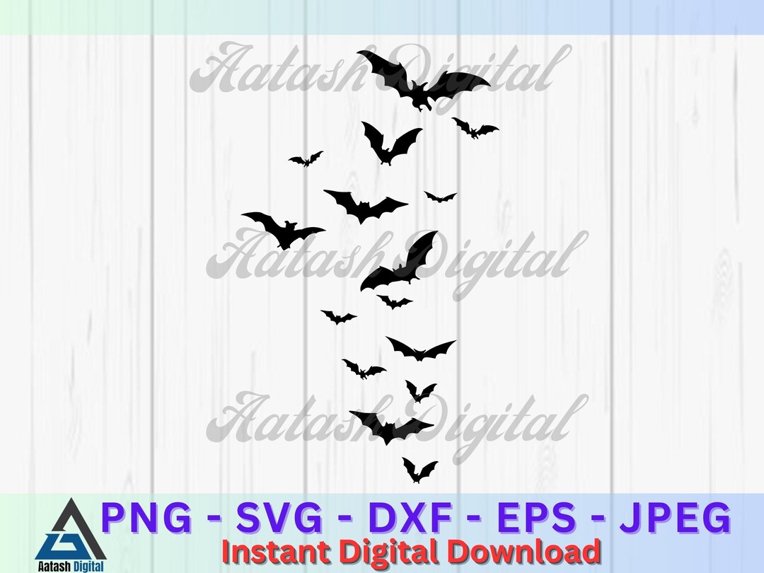 Flying Bats Svg Png Jpg Eps Dxf Instant Download Print to Cut Etsy
