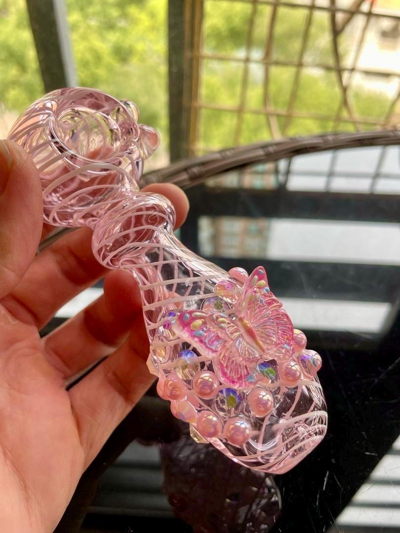 Rose Gold Glass Pipe - Etsy Canada