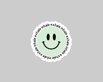 Inhale Exhale Smiley Sticker