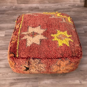 kelim pouf rot, marokkanisches Bodenkissen, osmanisches Bodenkissen