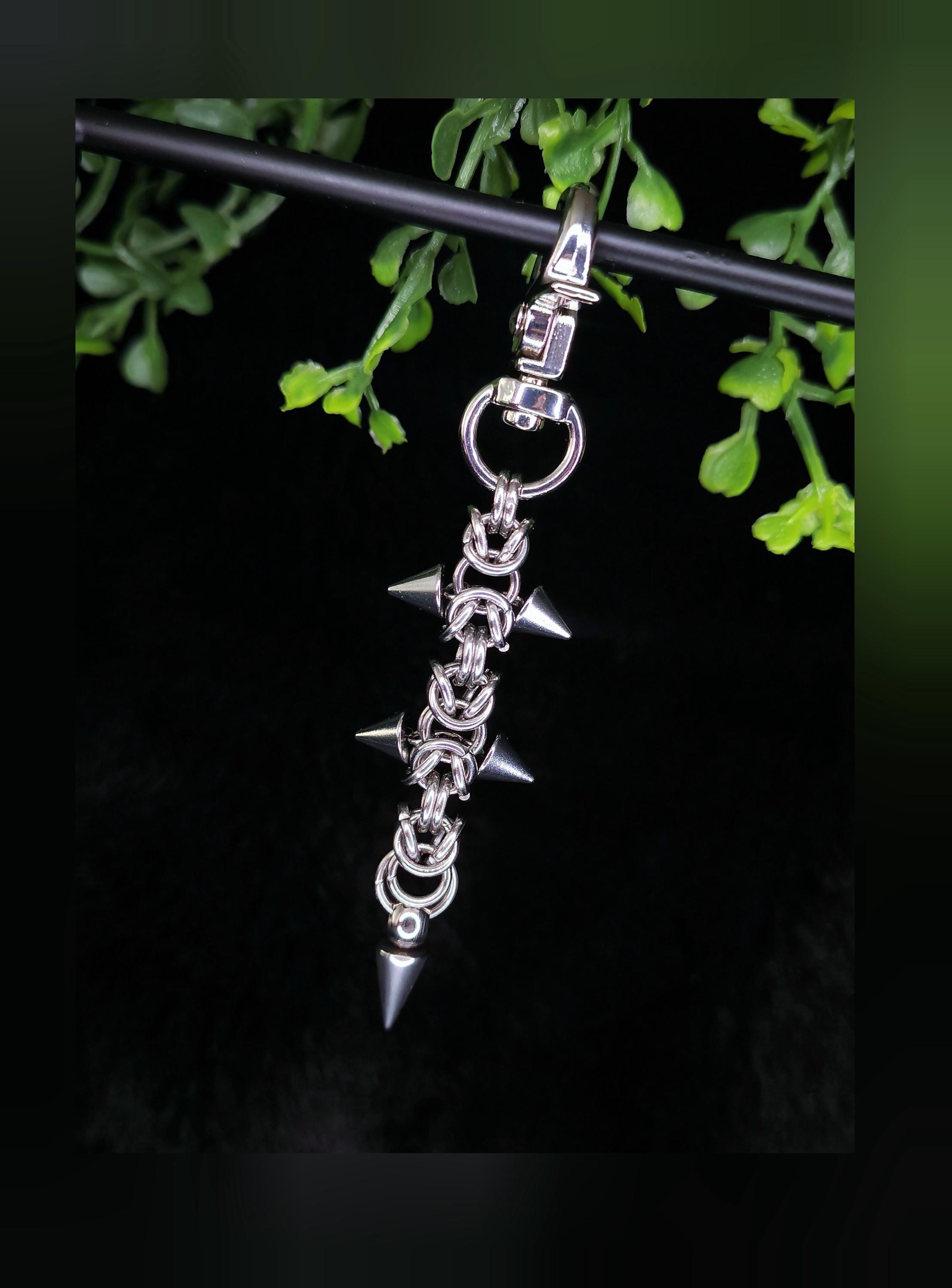 アクセサリー Chainmail archive wallet chain spike Double K Strong Skull Spike Key Jean Wallet Chain (21