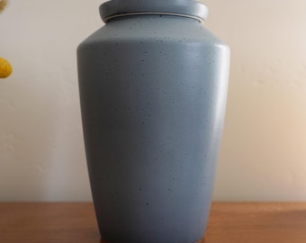 Cremation Urn for Human Ashes — Handmade Gray Ceramic Memorial Urn, Personalized Engraving, Adult Large Funeral Urn, Sympathy Gift