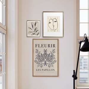 Minimalist Gallery Wall | Set of 3 Prints |Henri Matisse Art | Neutral Wall Art | Botanical Print Set |  Abstract Prints | Exhibition Poster