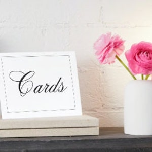 Signalétique de mariage, enseigne pour boîte à cartes, impression numérique pliée et à plat, avec et sans bordure, tous deux inclus