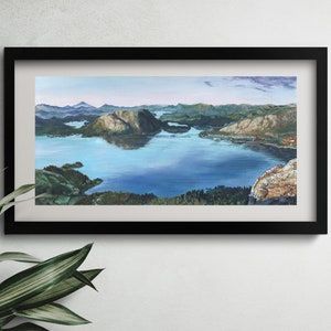 Hest, Rogaland, Norway, mixed media canvas 20cm x 40cm Limited edition High quality artwork print