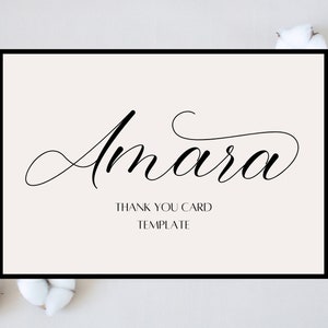 Modern Minimalist Printable Thank You Card | Wedding Printables | Wedding Stationary | Amara Modern Classic Thank You