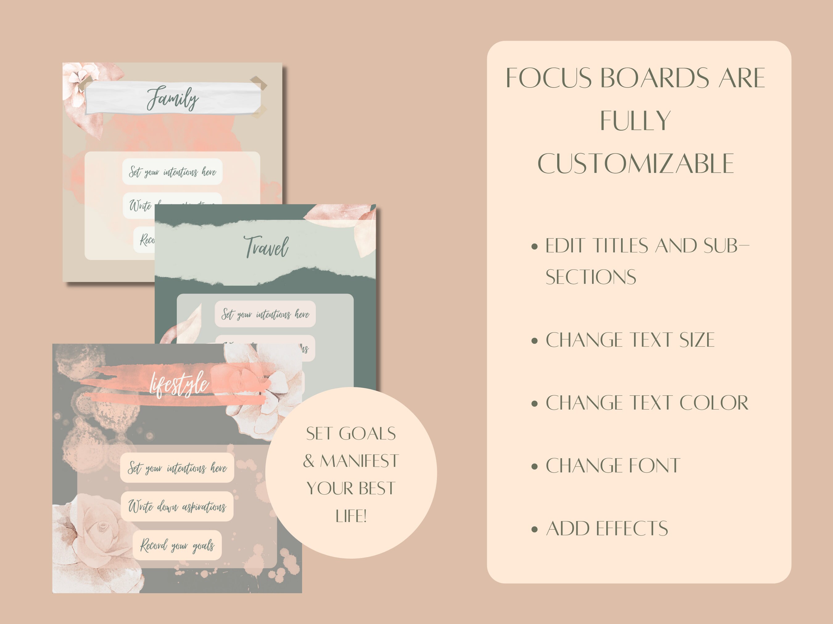 Digital Vision Board Kit | Vision Board Printable | Goal Planner ...
