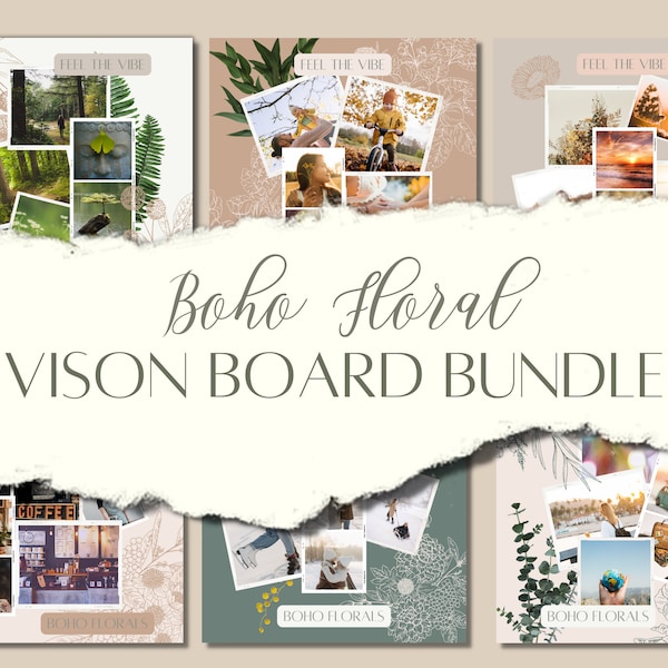 Digital Vision Board Kit | Vision Board Printable | Goal Planner | Affirmations | Manifestation | Law of Attraction | Printable Planner