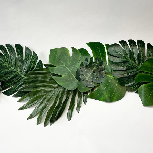 Tropical leafy jungle garland kids bedroom/ nursery / decking decor / tiki bar / garden bar / hot tub area decoration 1m/2m/3m/4m length