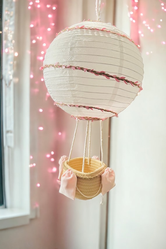 Handmade Pretty Baby Pink Girly Hot Air Balloon Nursery Bedroom