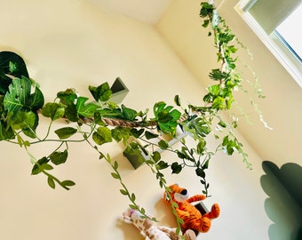 Vigne feuillue longue suspendue dinosaure safari dans la jungle thème jurassique pour chambre à coucher pépinière salle de spectacle et salon de jardin