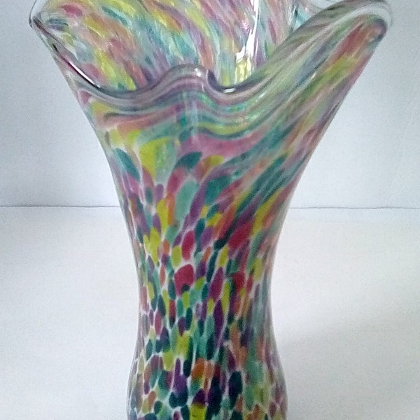 Swung Multi Colored Glass Vase Etsy