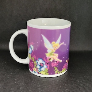 Vintage Disney Tinker Bell Ceramic Coffee Mug Duo Picture Mug