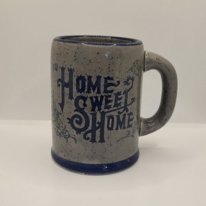 Vintage Home Sweet home ceramic mug made in Japan.  Blue Retro Collectible made in the 1970&#39;s