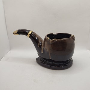 Vintage Gift Craft Ceramic Pipe Ashtray or Catchall Made in Japan