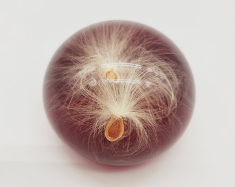 Poly Quartz Lucite Dandelion Seed Paperweight - Made in Canada - Small Lucite Paperweight