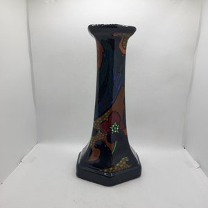 Antique Decoro Canning Pottery Candlestick Hand Painted in England