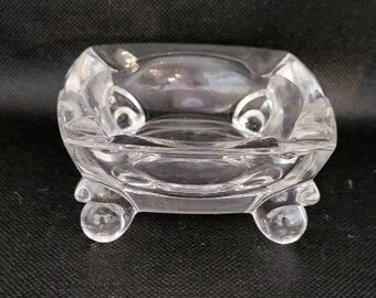 Vintage Duncan & Miller Footed Crystal Ashtray/Trinket dish Patio Line No. 152-96