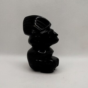 Gold Sheen Obsidian Carved Gemstone Mayan Aztec Idol Figure