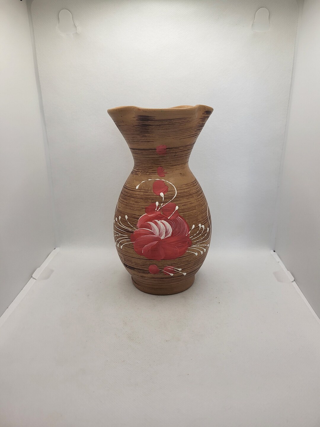 Italian Clay Pottery Flower Vase Hand Painted Etsy