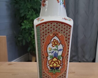 花鳥模様 陶器花瓶 ヴィンテージの日本製花瓶：花鳥模様、高さ10インチ - Etsy 日本