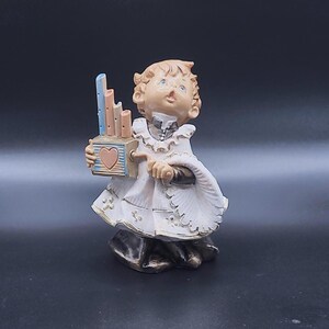 Roman Fontanini Itália estatueta Natividade Natal Simonelli coroinha tocando um Grind Organ