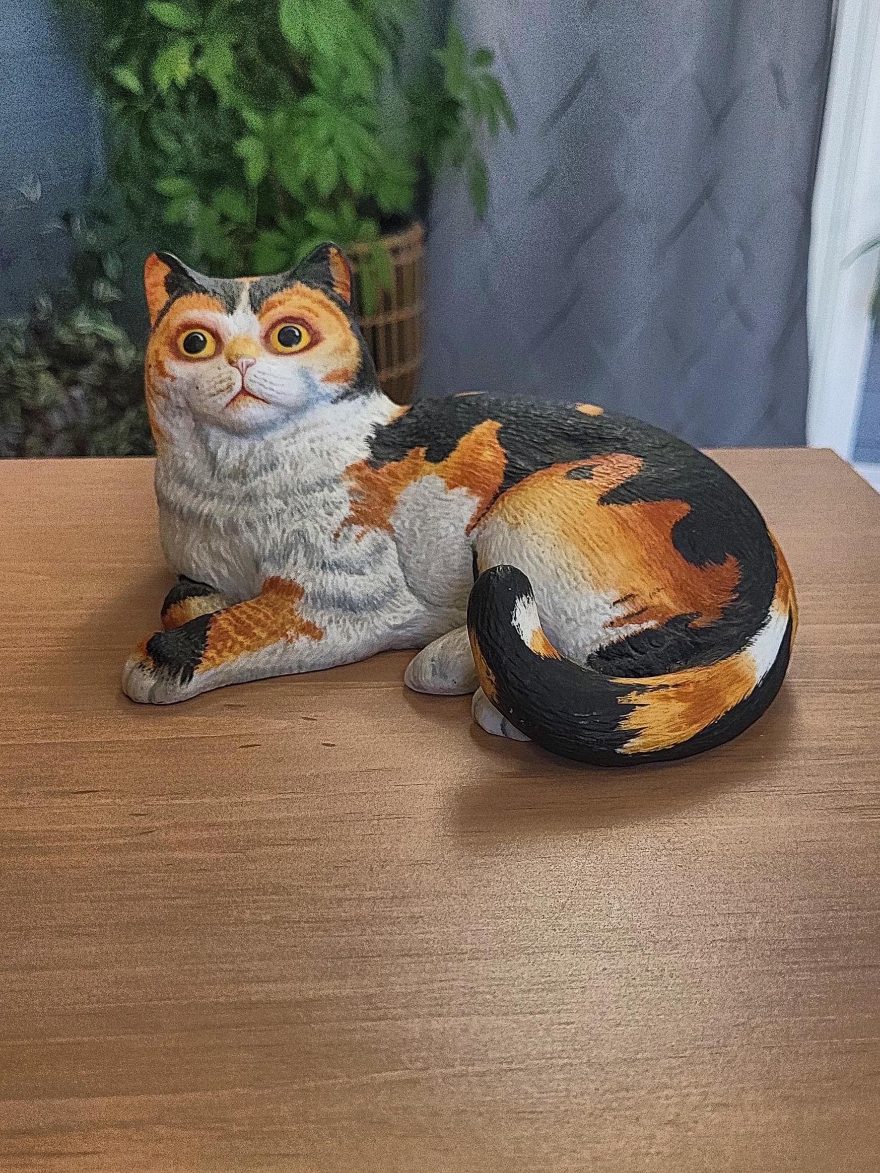 フランクリン ミント 1988 Hand painted Cat The Spellbound Cat, a Hand-painted Ceramic Cat by Eric