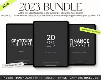 2023 Planner Bundle - Digital 2023 Digital Planner, Digital Daily Gratitude Journal & Digital Finance Planner, GoodNotes stickers