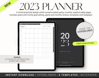 2023 Minimal Essential Digital Planner, Alinear Designs, Portrait Planner, Minimalist, GoodNotes, Weekly, Monthly, Daily, iPad Planner