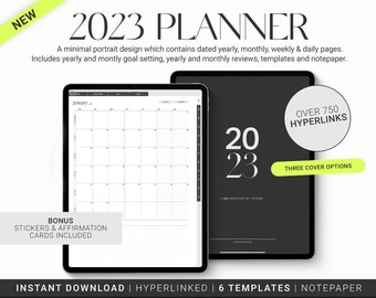 2023 Minimal Essential Digital Planner, Alinear Designs, Portrait Planner, Minimalist, GoodNotes, Weekly, Monthly, Daily, iPad Planner