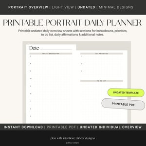 24 Hour Daily Planner Printable, Daily To Do List for Work / Personal Life, Productivity Planner, Everyday Planner, Daily Schedule, A SIZE