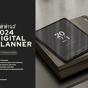 2024 Minimal Essential Digital Planner, Alinear Designs, Portrait Planner, Minimalist, GoodNotes, Weekly, Monthly, Daily, iPad Planner