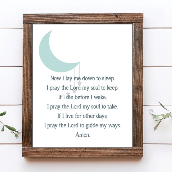 Now I Lay Me Down To Sleep, Lord, My Soul To Keep, Digital Download, Blue, Moons, Stars, Bedtime Prayer, Down To Sleep, Lay Me Down, prayer