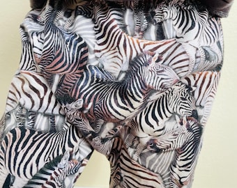 Babylegging, zebraprint, dikke print kinderbroek, broek, handgemaakt in Ierland, unisex, pasgeboren cadeauset, babyjongen, babymeisje