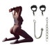 Adjustable PU Leather Handcuffs With Stainless Steel Anal Hook