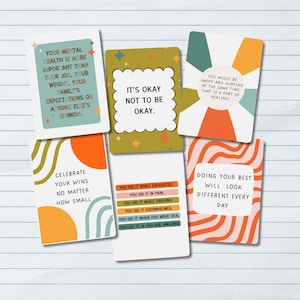 Lot de 6 cartes postales rétro sur l'amour de soi - Lot cadeau inspirant pour une ambiance positive
