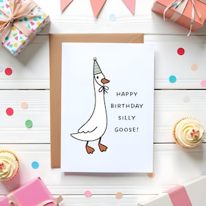 Funny Goose Birthday Card Printable - Silly Goose Birthday Card for Friends - Instant Download DIY Funny Birthday Greeting
