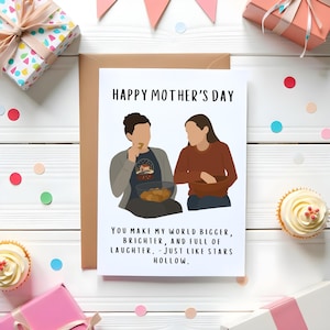 Carte de fête des mères Gilmore Girls • Citation d'étoiles creuses « Vous agrandissez mon monde » • PDF imprimable 8,5 x 11 • Téléchargement numérique instantané