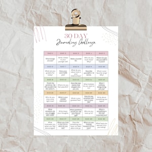 30 Tage Journaling Challenge - Boho Journal - Dreißig Tage - Prompts - Digitaler Kalender