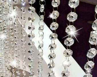 Glass Crystal Bead Garland Chandelier Hanging DIY Wedding Supply 80cm