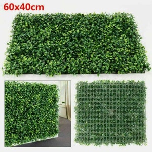 Artificial Dark Green Grass Panel Lawn Wall Fake Plant Hedge Background Decoration 60x40cm