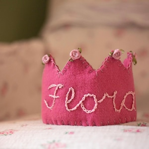 Handmade Birthday Crown Custom Fabric and Ribbon