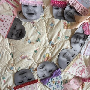 Custom Digital File Birthday Banner Faces with Hats First Birthday Decoration Homemade