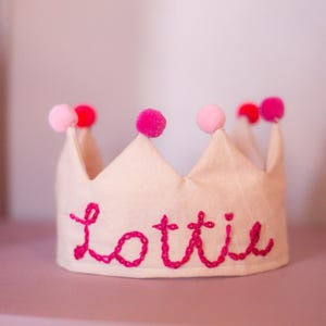 Handmade Birthday Crown Custom Fabric and Ribbon