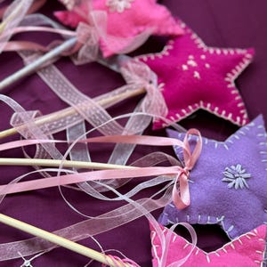 Felt Birthday Fairy Wands Homemade Set of 5