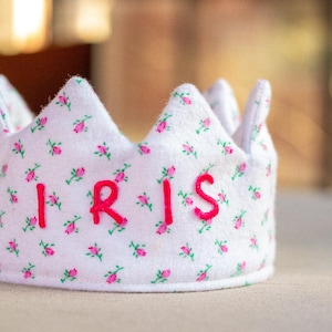 Handmade Birthday Crown Custom Fabric and Ribbon
