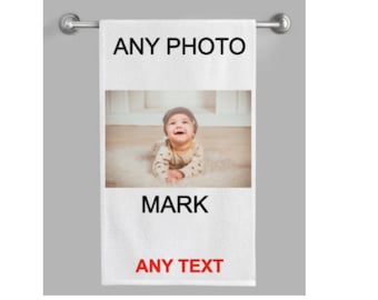 Personalized Photo Tea Towel: Custom Text Gift (50x70cm)