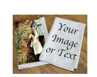 Personalized Photo Tea Towel: Custom Text & Image Gift