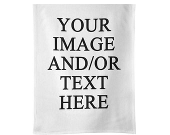 Personalised Tea towel, Any Text & Picture Tea Towel, 50cm x 30cm, Personalised Towel