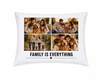 Custom Photo Collage Pillowcase, Personalized Family Pet Keepsake (75x45cm)